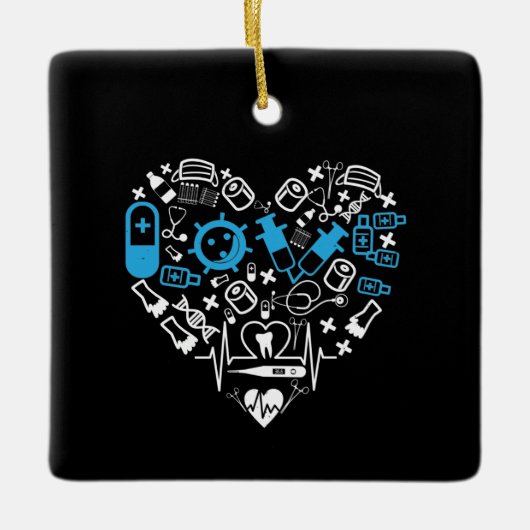 Medizin - Herz aus der Medizintechnik Keramikornament (Vorderseite)
