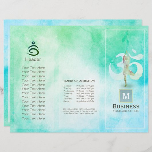 Medizin Lehrer Wasserfarbe Yoga Pose Om Signage (Vorne/Hinten)