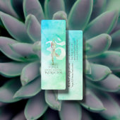 Medizin Lehrer Wasserfarbe Yoga Pose Om Signage Mini Visitenkarte