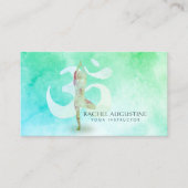 Medizin Lehrer Wasserfarbe Yoga Pose Om Signage Visitenkarte (Vorderseite)