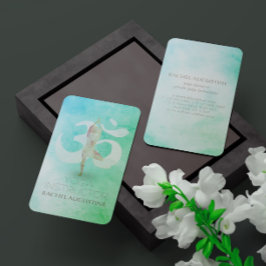 Medizin Lehrer Wasserfarbe Yoga Pose Om Signage Visitenkarte