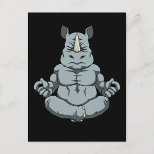 Medizin Männer Rhinoceros Yoga Geschenk Namaste Rh Postkarte