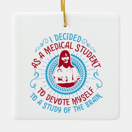 Medizin - Medical Student Studies Gehirn Keramikornament (Vorderseite)