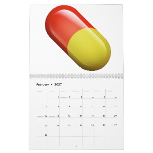 Medizin Pille - Emoji Kalender (Feb 2027)