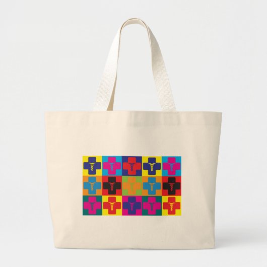 Medizin-Pop-Kunst Jumbo Stoffbeutel (Vorne)