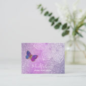 *~* Medizin Reiki Mandala Butterfly Glitzer Visitenkarte (Stehend Vorderseite)