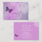 *~* Medizin Reiki Mandala Butterfly Glitzer Visitenkarte (Vorne/Hinten)