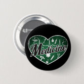 Medizin Retro Heart Blackboard Liebe Button (Vorne & Hinten)