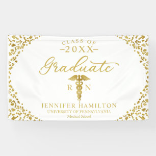 Medizin-Schule White Gold Abschluss Banner