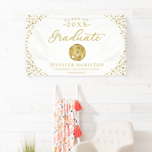 Medizin-Schule White Gold Abschluss Banner (Insitu)