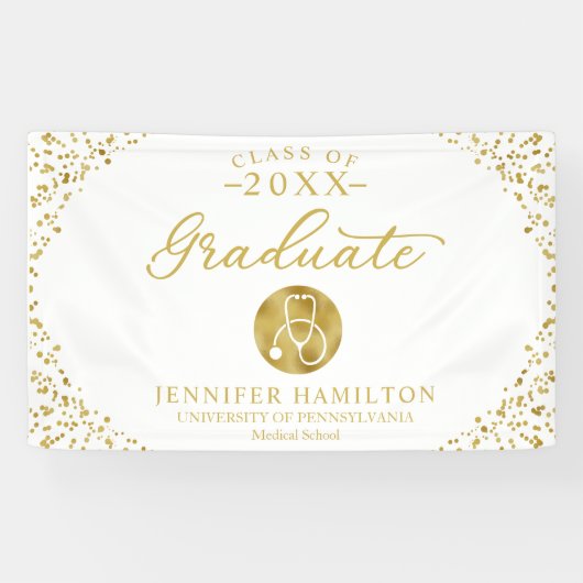 Medizin-Schule White Gold Abschluss Banner (Horizontal)