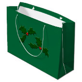 Medizin-Scrubs Green Holly Lg Geschenktasche Große Geschenktüte (Rückseite Schrägansicht)