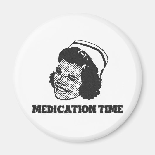 Medizin Zeit Funny Nurse Parody Spaß Magnet (Vorne)