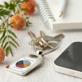 Medizinalrad Worte Rectangle Metal-Schlüsselanhäng Schlüsselanhänger (Seite)