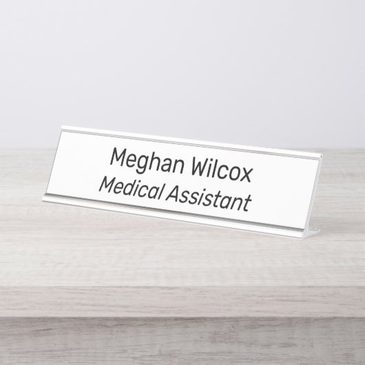 Medizinassistent White Schreibtischnamensplakette (Vorderseite )