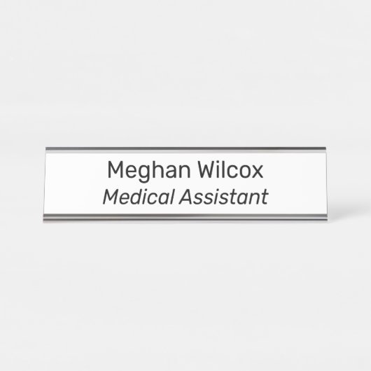 Medizinassistent White Schreibtischnamensplakette (Vorderseite )