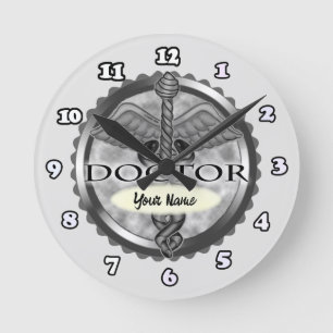 Mediziner Caduceus Runde Wanduhr