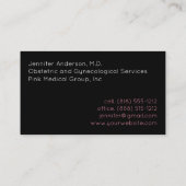 Mediziner Ob/Gyn Gynäkologe Obstetriker Visitenkarte (Rückseite)