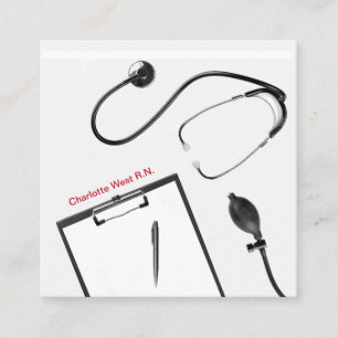 Medizinisch eingetragene Krankenversicherungskarte Quadratische Visitenkarte