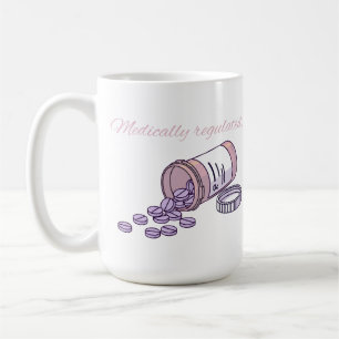 Medizinisch regulierte süße rosa Pillenflasche Gir Kaffeetasse