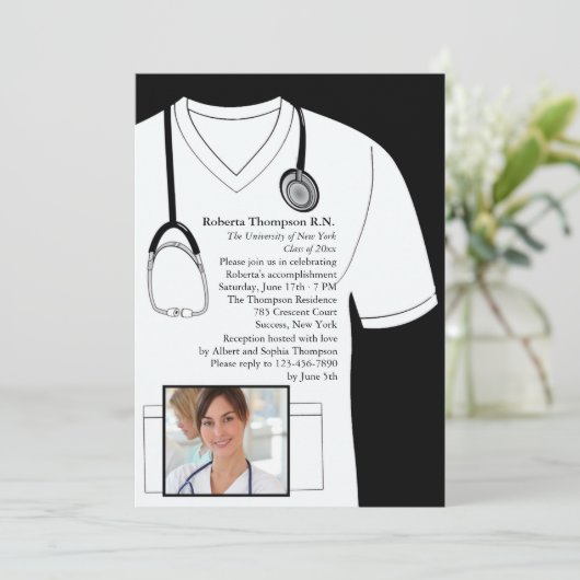 Medizinisch scheuert weiße einladung (Stehend Vorderseite)