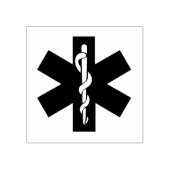 Medizinisch - Stern des Lebenszeichens - Abgeschie Gummistempel (Prägung)