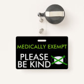 Medizinisch von Gesichtsmasken-Abzeichen ausgenomm Ausweis (Rückseite mit Rechteck)