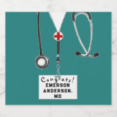 Medizinische Abschluss Schaumweinetikett (Einzelnes Label)