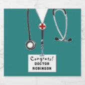 Medizinische Abschluss Schaumweinetikett (Einzelnes Label)