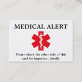 Medizinische Alarm Identifikation - kundengerecht Visitenkarte (Vorderseite)