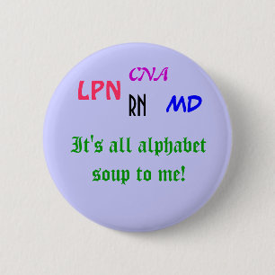 Medizinische Alphabet-Suppe Button
