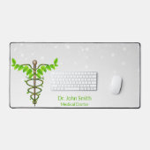 Medizinische Alternative Caduceus Grüne Blätter We Schreibtischunterlage (Tastatur & Maus)