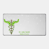 Medizinische Alternative Caduceus Grüne Blätter We Schreibtischunterlage (Vorderseite)