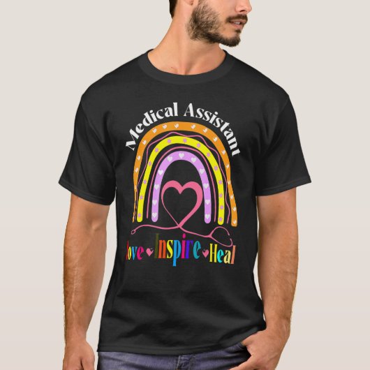 Medizinische Assistant Rainbow Liebe Inspiriert Nu T-Shirt (Vorderseite)