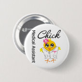 Medizinische Assistentin Chick v2 Button (Vorne & Hinten)