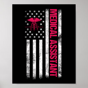 Medizinische Assistentin CMA Patriotic American Fl Poster