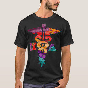 Medizinische Assistentin Herz Word farbenfroh Stet T-Shirt