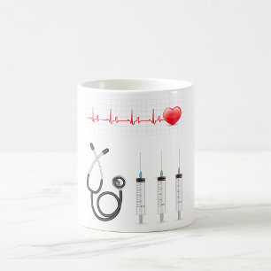 Medizinische Ausrüstung Herzschlag Gesundheitswese Kaffeetasse