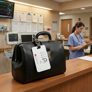 Medizinische Ausstattung Herzschlag Gesundheitswes Gepäckanhänger