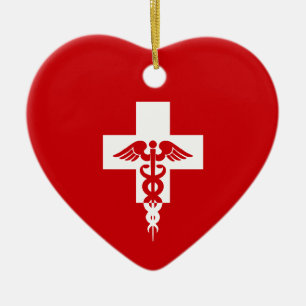 Medizinische Berufliche Herzverzierung, personalis Keramik Ornament