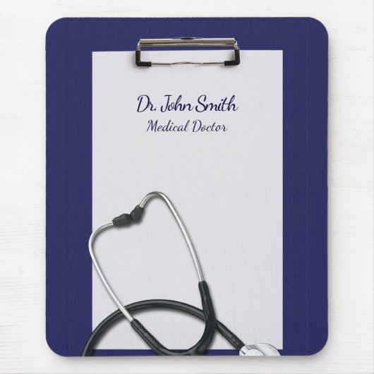 Medizinische blaue Zwischenablage mit Stethoskop Mousepad (Vorne)