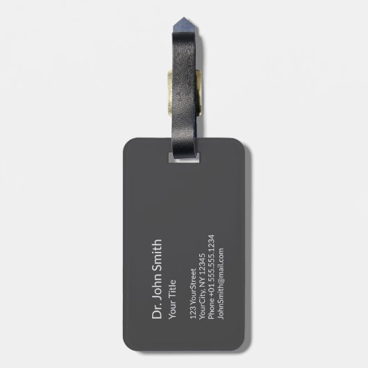 Medizinische Caduceus Clean White Detail Warm Grau Gepäckanhänger (Rückseite vertikal)