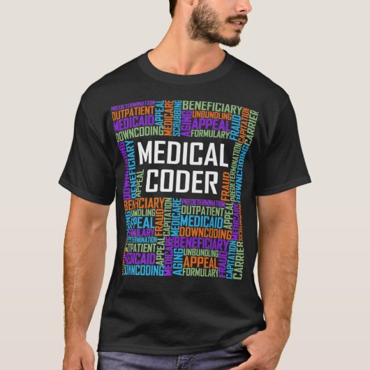 Medizinische Coder Wörter Geschenke Abschluss Grad T-Shirt (Vorderseite)