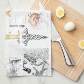 Medizinische Diagramme in voller Farbe Geschirrtuch (Viertel Falte)