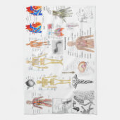 Medizinische Diagramme in voller Farbe Geschirrtuch (Vertikal)