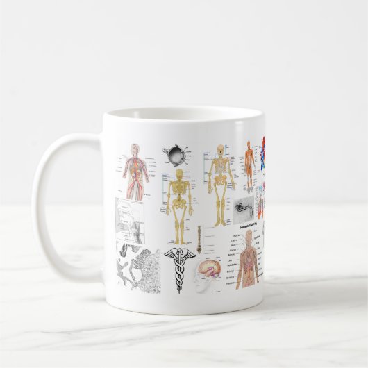 Medizinische Diagramme in voller Farbe Kaffeetasse (Links)