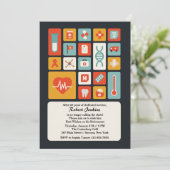 Medizinische Feld-Ruhestands-Party Einladung (Stehend Vorderseite)