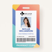 Medizinische Foto-ID und Logo für moderne geometri Ausweis (Vorderseite)