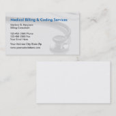 Medizinische Gebührenzählung und Kodierung Visitenkarte (Vorne/Hinten)