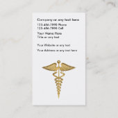 Medizinische Gebührenzählungs-Visitenkarten Visitenkarte (Rückseite)